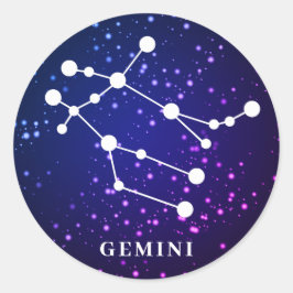 Gemini-Zodiac-Konstellation Runder Aufkleber