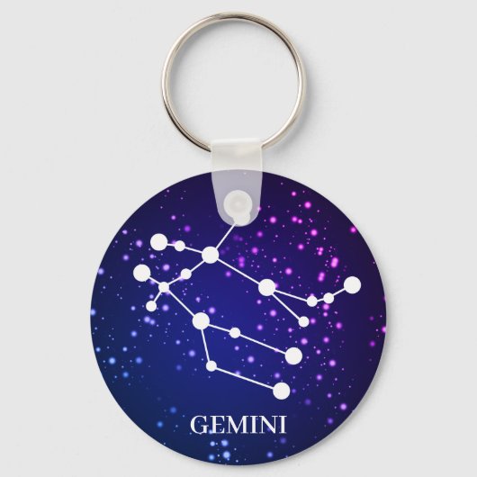 Gemini-Zodiac-Konstellation Schlüsselanhänger (Vorderseite)