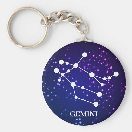 Gemini-Zodiac-Konstellation Schlüsselanhänger (Vorne)