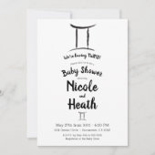 Gemini Zodiac May Juni Astrologie Baby Dusche Einladung (Vorderseite)