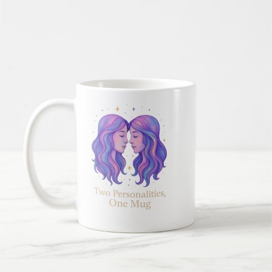 Gemini Zodiac Mug – Funny Gemini Gift – Pastel Kaffeetasse (Links)