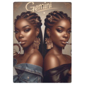 Gemini Zodiac Musician Trumpet Klemmbrett (Rückseite)