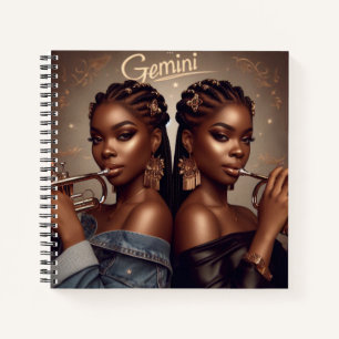 Gemini Zodiac Musician Trumpet Notizblock