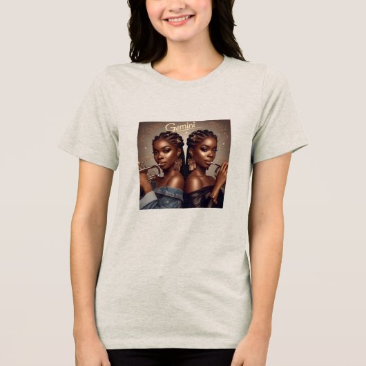 Gemini Zodiac Musician Trumpet Tri-Blend-Shirt Tri-Blend Shirt (Vorderseite)