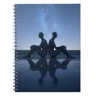 Gemini Zodiac Notebook - Kosmische Twins Notizblock