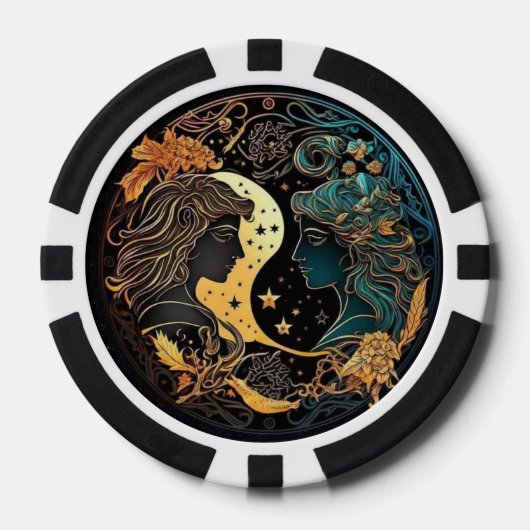 Gemini Zodiac Poker Chips - Astrologie Casino (Vorderseite)