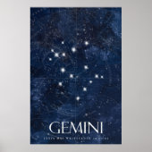 Gemini Zodiac Poster mit Namen, Sternzeichen zodia (Vorne)