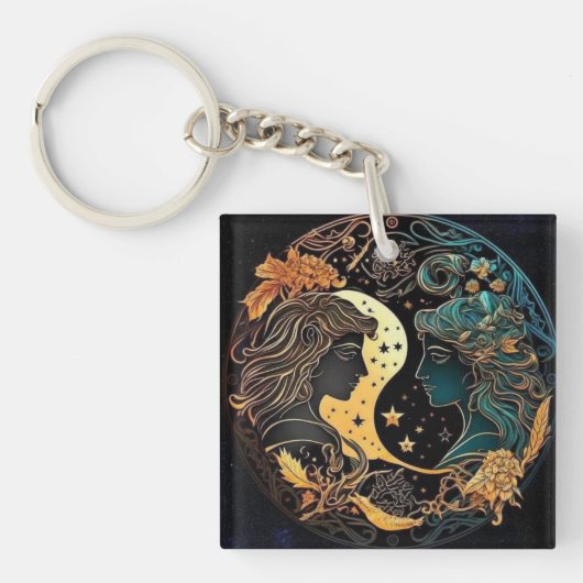 Gemini Zodiac Schlüsselanhänger (Vorderseite)
