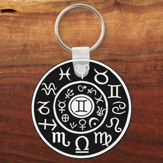 Gemini Zodiac Schlüsselanhänger (Vorderseite)