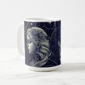 Gemini zodiac schwarz und gold kaffeetasse (Vorderseite Links)
