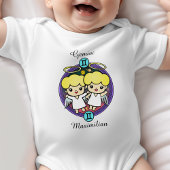 Gemini Zodiac Sign Astrologie Cartoon Horoskop Baby Strampler