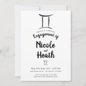 GEMINI Zodiac Sign Astrologie Engagement Partei Einladung (Vorderseite)