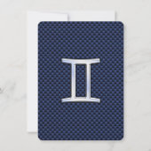 Gemini Zodiac Sign auf Blue Carbon Fibre Style (Vorderseite)