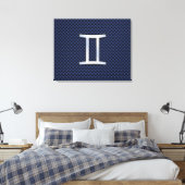 Gemini Zodiac Sign auf Blue Carbon Fibre Style Leinwanddruck (Insitu (Schlafzimmer))