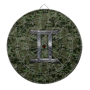 Gemini Zodiac Sign auf Green Digital Camouflage Dartscheibe