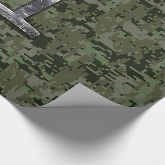 Gemini Zodiac Sign auf Green Digital Camouflage Geschenkpapier (Ecke)
