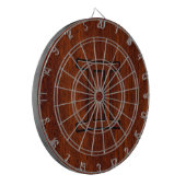 Gemini Zodiac Sign auf Mahogany Wood Style Dartscheibe (Vorderseite Links)