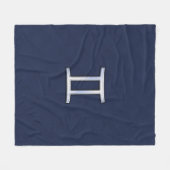 Gemini Zodiac Sign auf Navy Blue Carbon Fibre Prin Fleecedecke (Vorderseite (Horizontal))