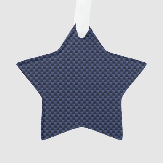 Gemini Zodiac Sign auf Navy Blue Carbon Fibre Prin Ornament (Rückseite)