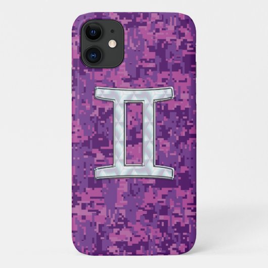 Gemini Zodiac Sign auf Pink Digital Camouflage Case-Mate iPhone Hülle (Rückseite)