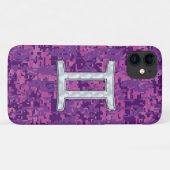 Gemini Zodiac Sign auf Pink Digital Camouflage Case-Mate iPhone Hülle (Rückseite (Horizontal))