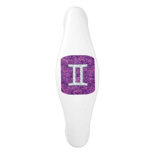 Gemini Zodiac Sign auf Pink Digital Camouflage Keramik Schrankknauf (Vorderseite)
