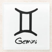 Gemini Zodiac Sign auf weißem Hintergrund Glasuntersetzer (Vorderseite)