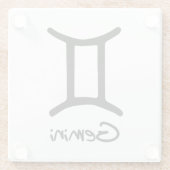 Gemini Zodiac Sign auf weißem Hintergrund Glasuntersetzer (Rückseite)