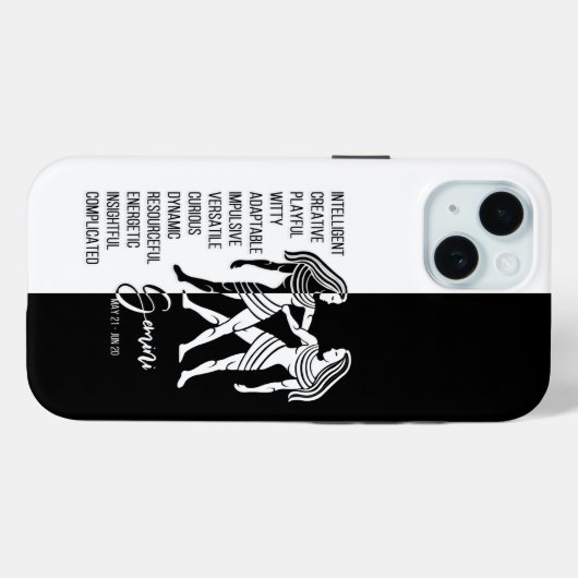 Gemini Zodiac Sign Case-Mate iPhone Hülle (Rückseite (Horizontal))