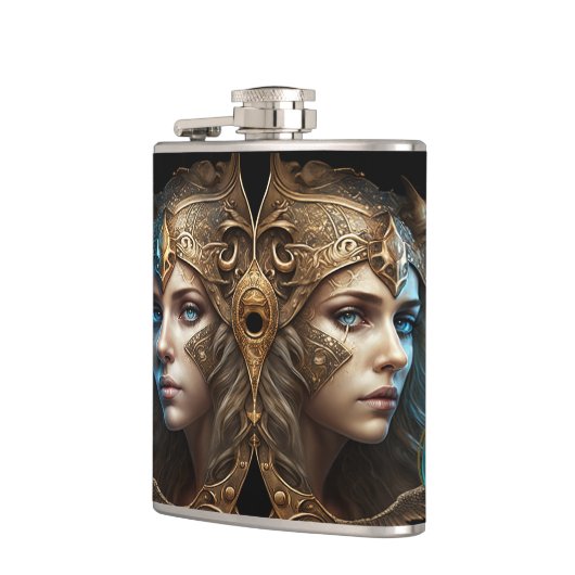 Gemini Zodiac Sign Flachmann (Links)