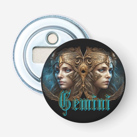 Gemini Zodiac Sign Flaschenöffner (Vorderseite)