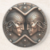 Gemini Zodiac Sign Gemini Horoskop Getränkeuntersetzer (Vorne)