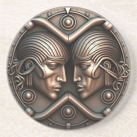Gemini Zodiac Sign Gemini Horoskop Getränkeuntersetzer (Vorne)