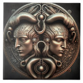 Gemini Zodiac Sign Gemini Horoskop Keramik Tile Fliese (Vorderseite)