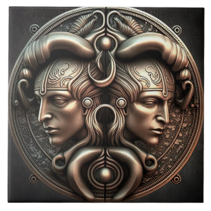 Gemini Zodiac Sign Gemini Horoskop Keramik Tile Fliese