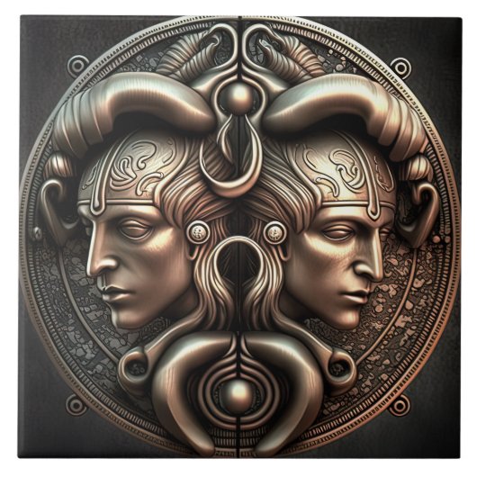 Gemini Zodiac Sign Gemini Horoskop Keramik Tile Fliese (Vorderseite)