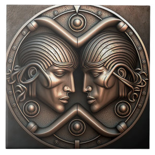 Gemini Zodiac Sign Gemini Horoskop Keramik Tile Fliese