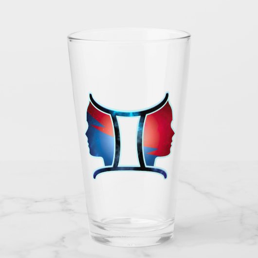 Gemini Zodiac Sign Glas (Vorderseite)