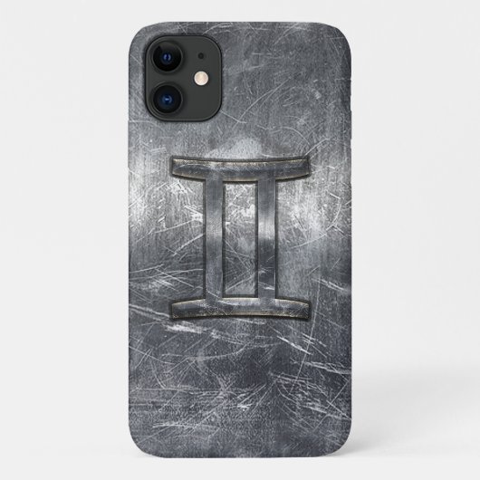 Gemini Zodiac Sign Grunge gestörtes Silber Case-Mate iPhone Hülle (Rückseite)