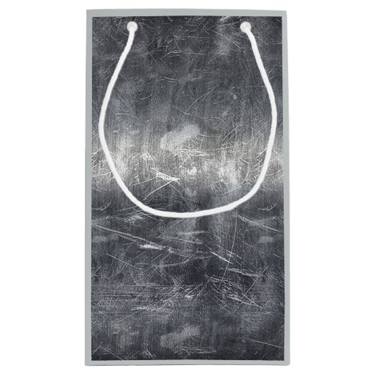 Gemini Zodiac Sign Grunge gestörtes Silber Kleine Geschenktüte (Rückseite)