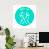 Gemini, Zodiac Sign, Horoscope, Astrology Poster (Heimbüro)
