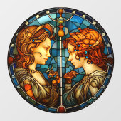 Gemini Zodiac Sign Imitate verklebt Glasfenster Fensteraufkleber (Blatt)