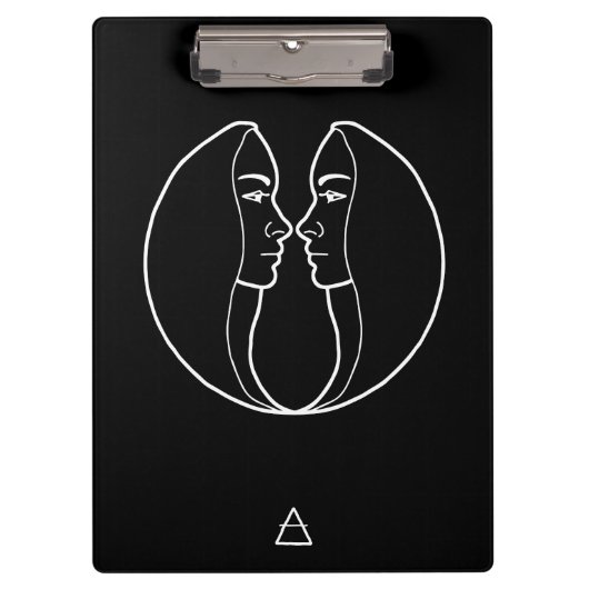 Gemini Zodiac Sign Klemmbrett (Vorderseite)