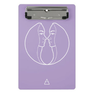Gemini Zodiac Sign - Mini Klemmbrett