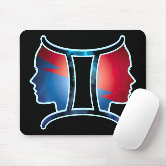 Gemini Zodiac Sign Mousepad (Mit Mouse)