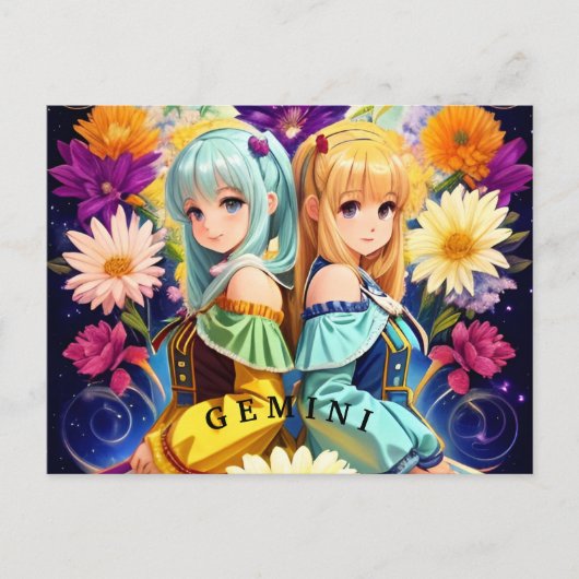 Gemini Zodiac Sign Postkarte (Vorderseite)