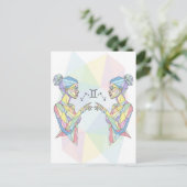 Gemini Zodiac Sign Postkarte (Stehend Vorderseite)