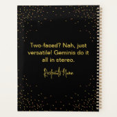 Gemini Zodiac Sign&Quote Modern Elegantes Geschenk Planer (Rückseite)