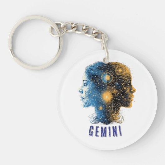Gemini Zodiac Sign Schlüsselanhänger (Vorderseite)