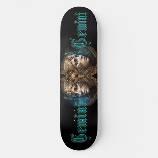 Gemini Zodiac Sign Skateboard (Vorderseite)